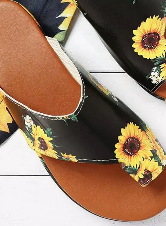 Women's Slippers Floral PU Leather Casual Daily Summer Slippers