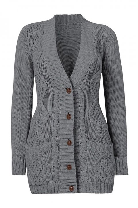 Women's Cardigans Front Pocket and Buttons Closure Cardigan