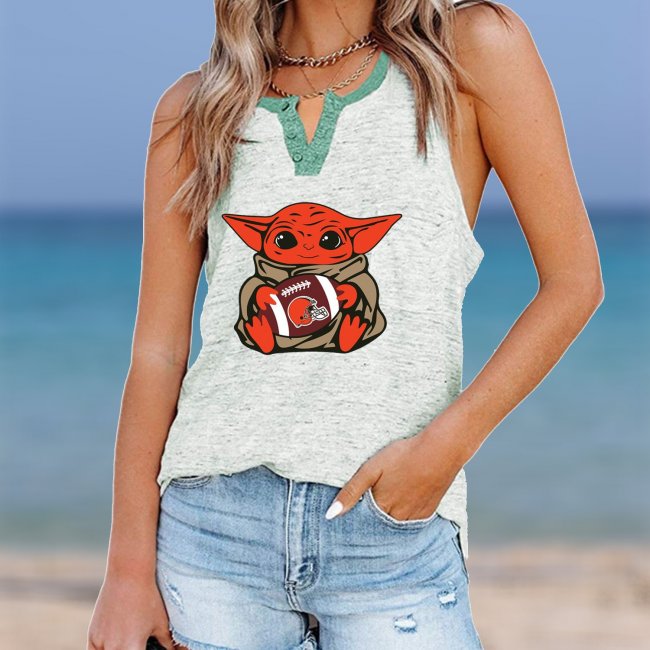 CLEVELAND BROWNS Should Support Yoda V- Neck Pocket Button Vests