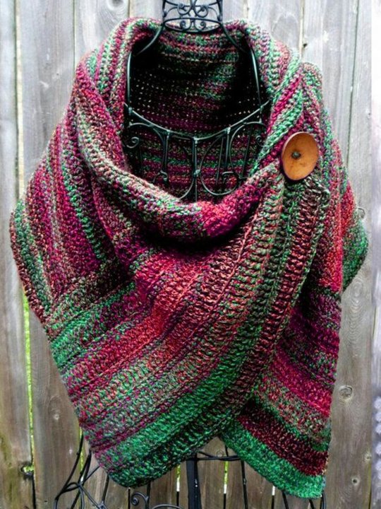 Women's Casual Multicolor Stripes Round Neck Scarves & Shawls