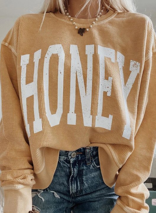 Round Neck High waist Letter Sweatshirt