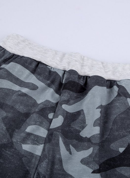 Camouflage Mid Waist Casual Pants