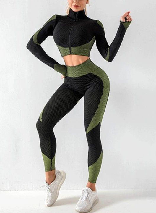 Women's Sports Sets Solid Long Sleeve Round Neck Daily Casual Sports Sets