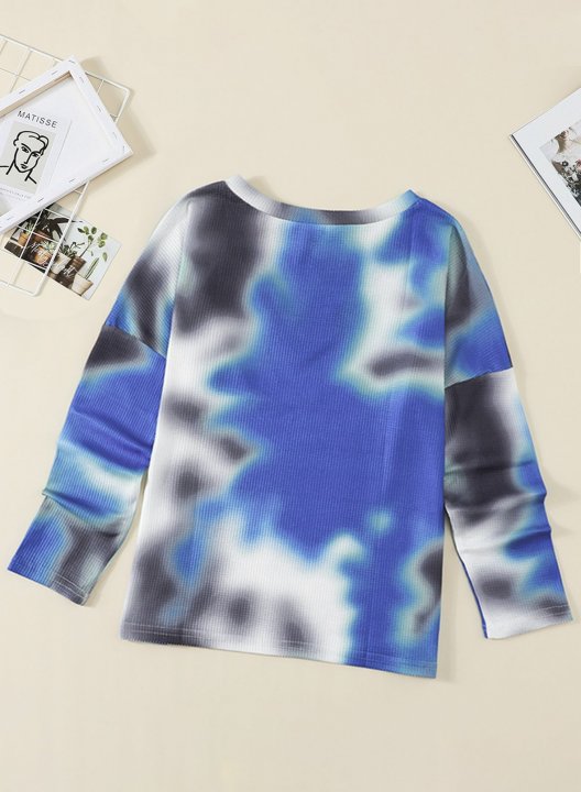 Abstract Tie Dye Long Sleeve Round Neck Sweatshirt