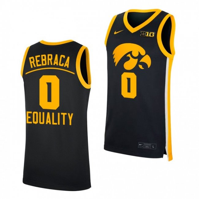 Filip Rebraca #0 Iowa Hawkeyes Equality Black Jersey 2022 NCAA Big Ten