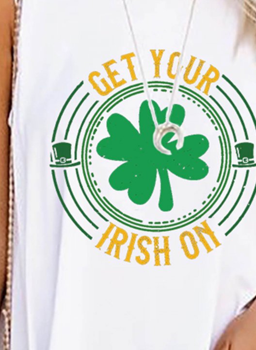 Women's St Patrick's Day Tank Tops Letter Get Your Irish On Sleeveless Round Neck Summer Casual Daily Tops