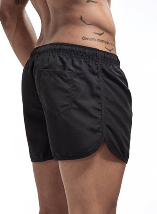 Men's Panties Mid Waist Solid Daily Drawstring Panties