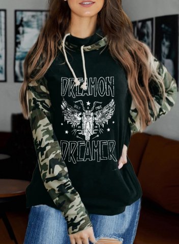 Dream On Dreamer Women's Hoodies Camouflage Long Sleeve Hoodie