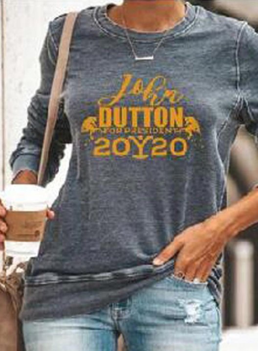 John Dutton Yellowstone 2020 Women's Shirt Long Sleeve Round Neck Casual Sweatshirt