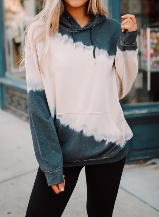 Front Pocketed Tie-dye Hoodie