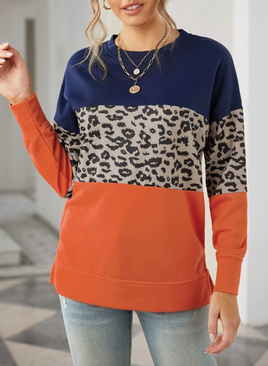 Woman's Striped Contrast Stitching Sweatshirt