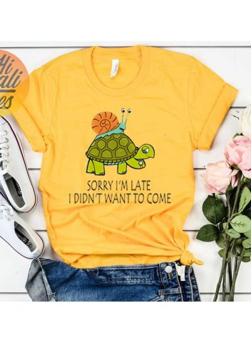 Women's Sorry I'm Late I Didn't Want to Come Shirt, Funny Graphic Letter Summer T-shirts