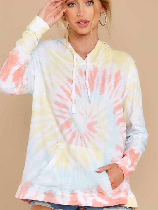 Women's Fantasy Orange Tie Dye Hoodie