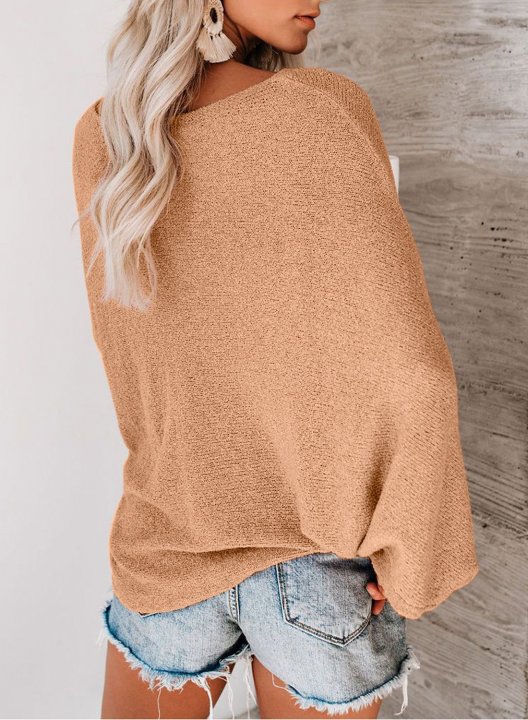 Women's Sweaters Off Shoulder Batwing Sleeve Loose Oversized Sweaters