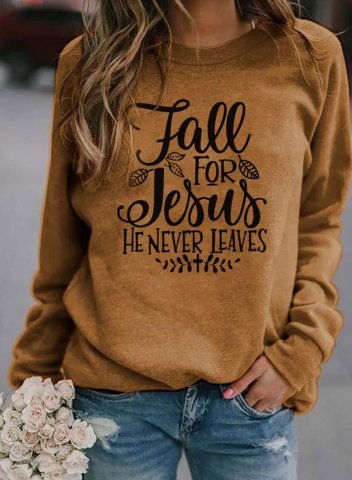 Letter Print Casual Long Sleeve Pullover Sweatshirt