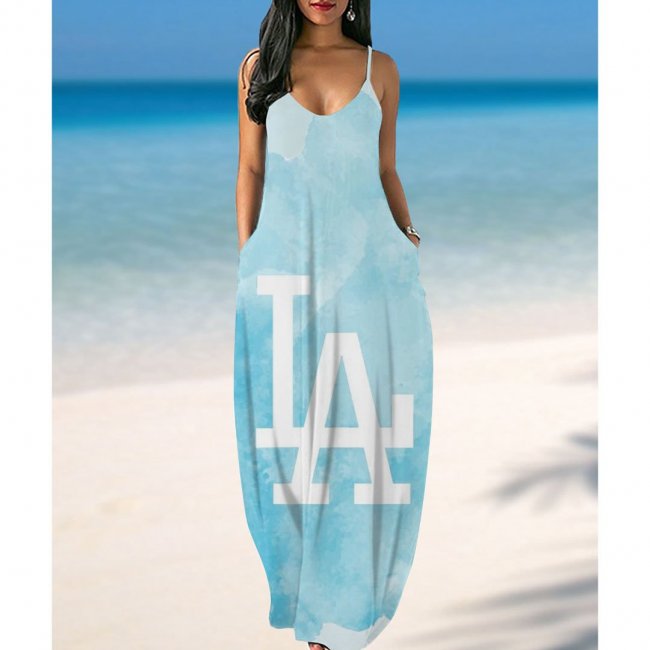 Women's Los Angeles Dodgers Printed Halter Dress