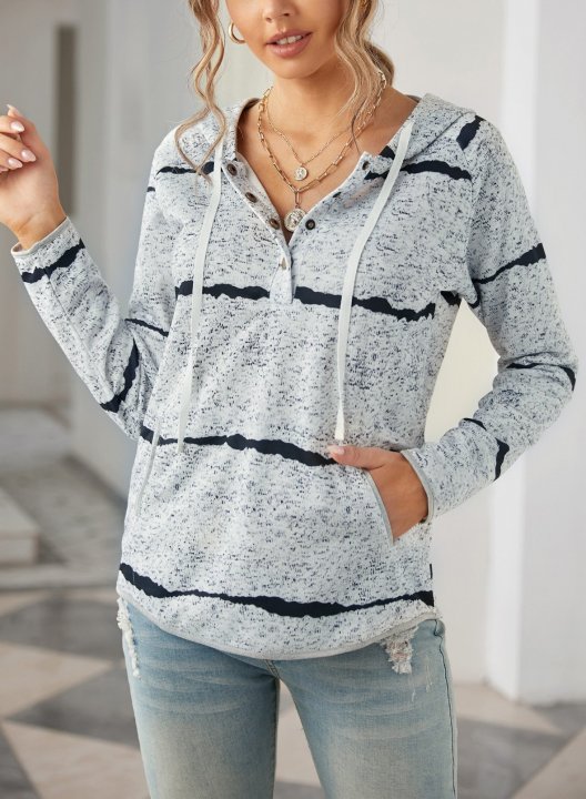 Tye tie Striped Casual Hoodie