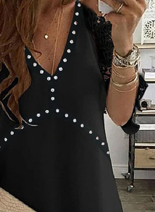 Women's Dress Solid Polka Dot Cold Shoulder Lace Mini Dress