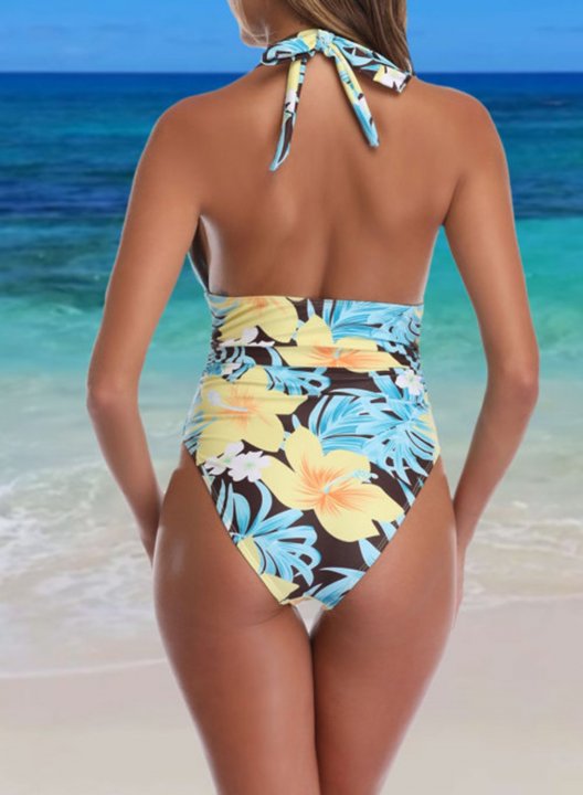 Women's One Piece Swimwear Solid Knot One-Piece Swimsuit