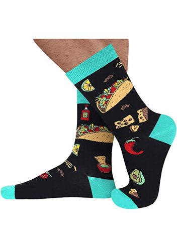 Women's Socks Letter Color-block Christmas Socks