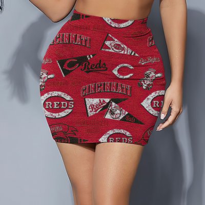 Cincinnati Reds Women's Elastic Waist Hip Skirt