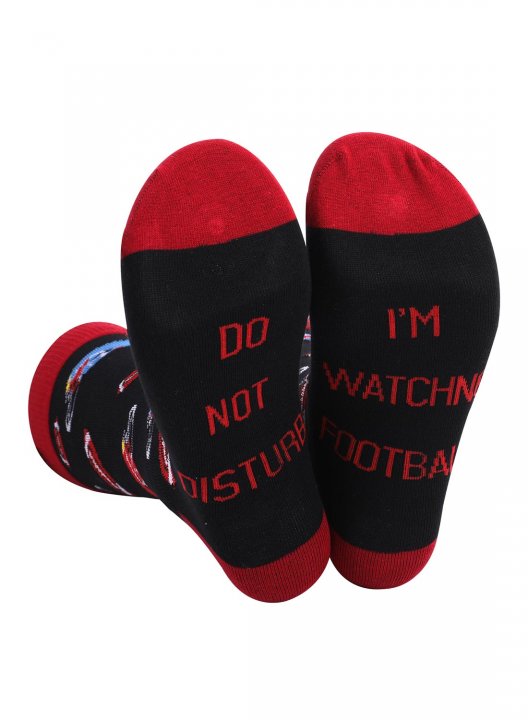 Don not Disturb I'm Watching Golf Print Women's Socks Color-block Letter Print Socks