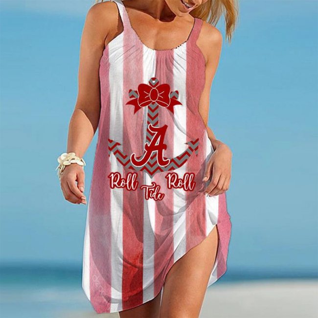 NCAAF Alabama Crimson Tide Loose Holiday Beach Dress