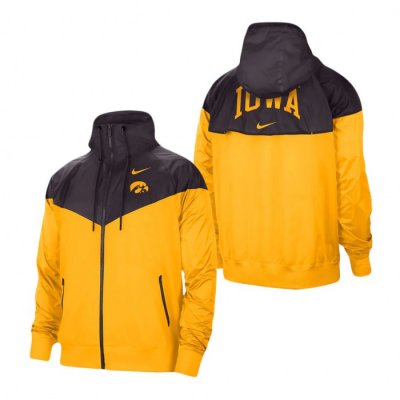 Iowa Hawkeyes Windrunner Raglan Full-Zip Jacket Charcoal Gold