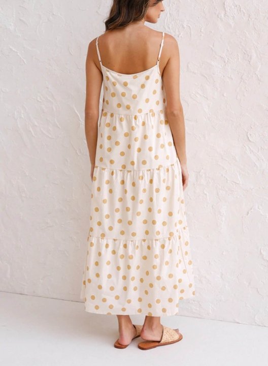 Women's Maxi Dresses Polka Dot Spaghetti Dress