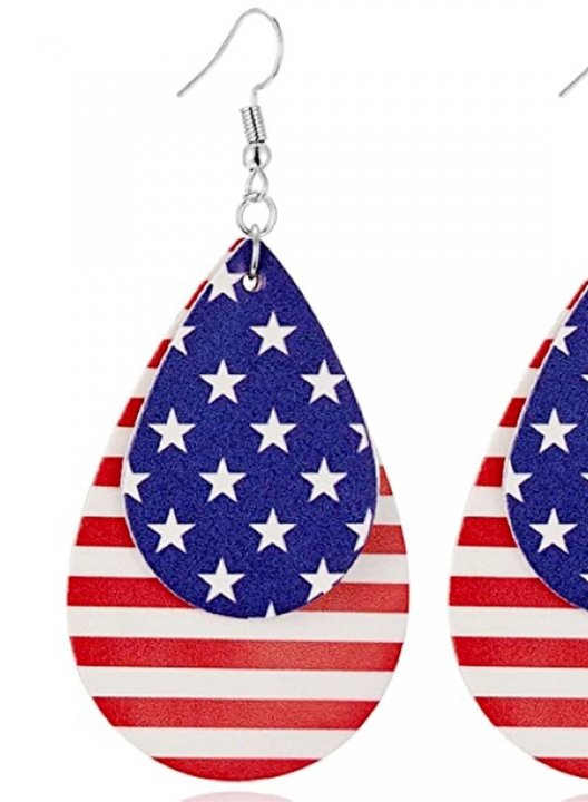 Women's American Flag Earrings PU Earrings