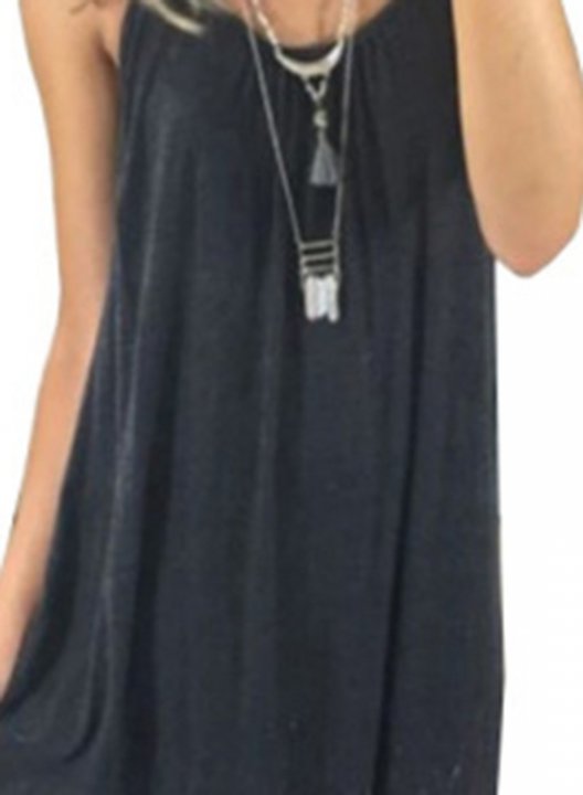 Women's Maxi Dresses Multicolor Sleeveless U Neck Boho Maxi Dress