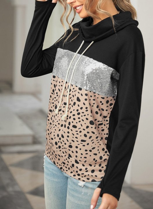 Leopard Long Sleeve Hooded Sweatshirt