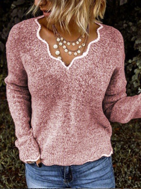 Women Plus Size Solid Loose Fit Women Pullover Sweaters