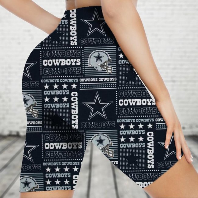 DALLAS COWBOYS Sports Stretch Fitness Running Side Pocket Shorts Tight-Fitting High-Waist Yoga Pants