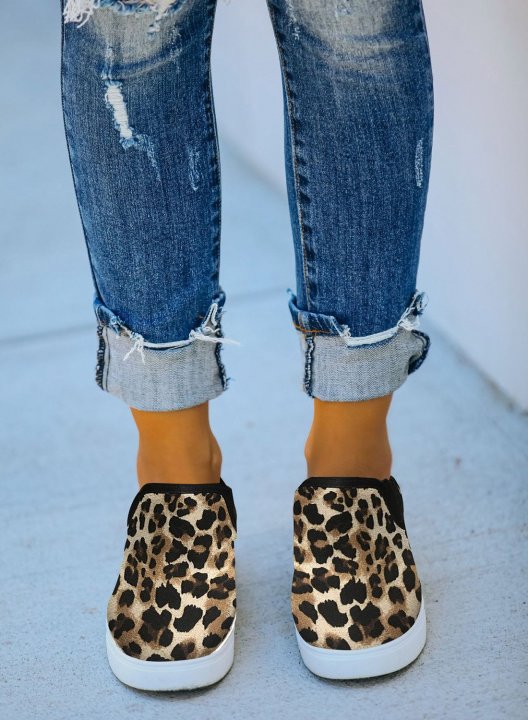 Leopard Print Casual Canvas Shoes