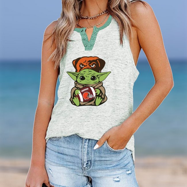 CLEVELAND BROWNS Should Support Yoda V- Neck Pocket Button Vests