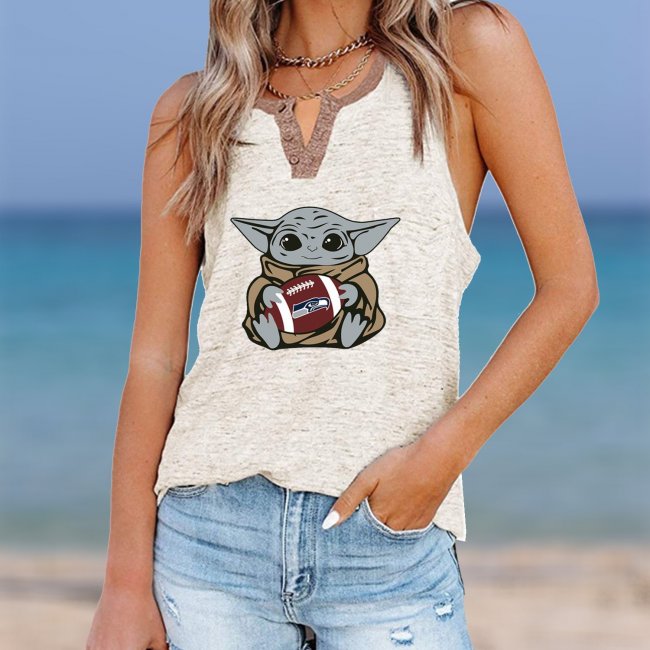 SEATTLE SEAHAWKS Should Support Yoda V- Neck Pocket Button Vests