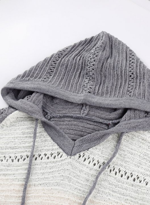 Hollow Out Knitted Lightweight Hoodie