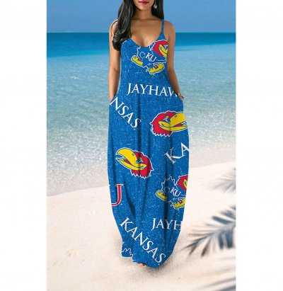 Kansas Jayhawks Women's Summer Suspender Dress