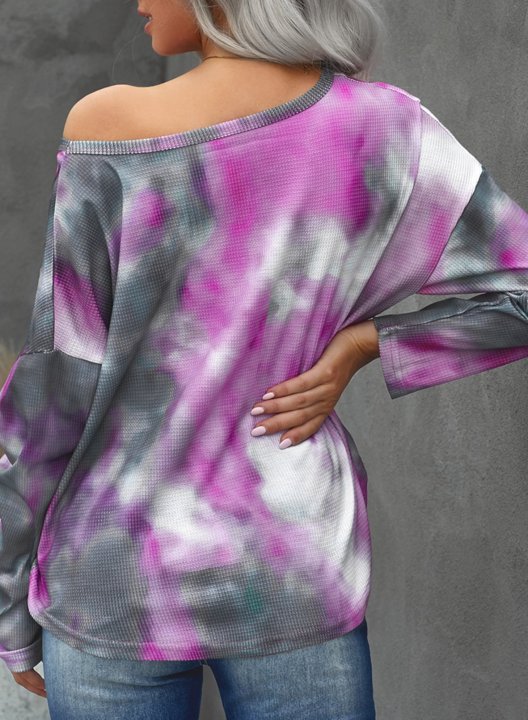 Abstract Tie Dye Long Sleeve Round Neck Sweatshirt