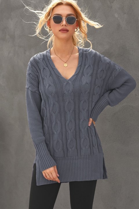 Women's Sweaters Oversized Cozy up V Neck Cut-out Knit Pullover Sweaters