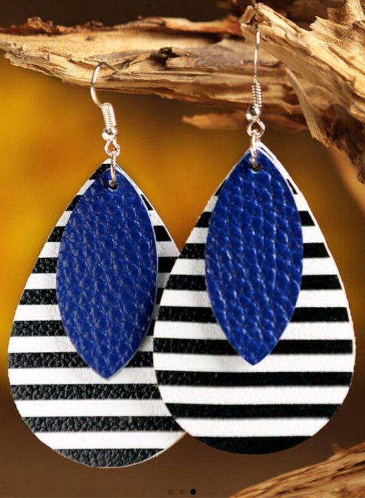 Leopard Striped Dual-Layered PU Leather Earrings