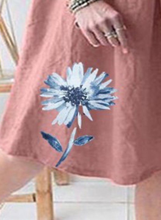 Women's Mini Dresses Fashion Floral Short Sleeve Round Neck A-line Daily Dress