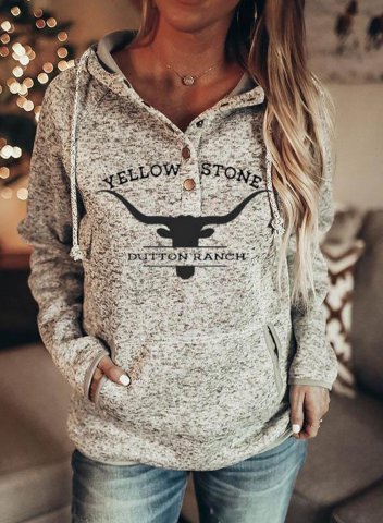 Ladies Yellowstone Film and Television Print Hoodie