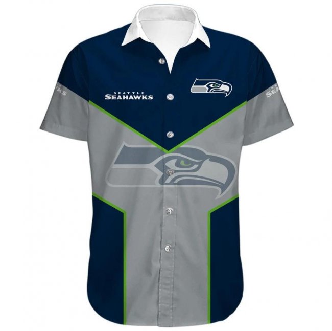 SEATTLE SEAHAWKS Lapels Short Sleeves T-Shirt