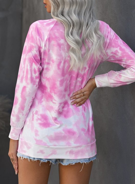 Tie Dye Long Sleeve Crew Neck Loose Sweatshirt