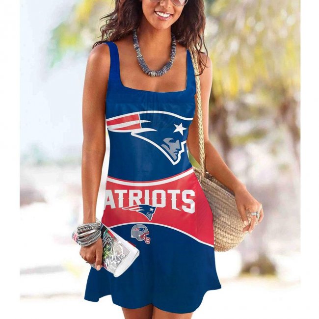 New England Patriots Summer square neck Beach Dress