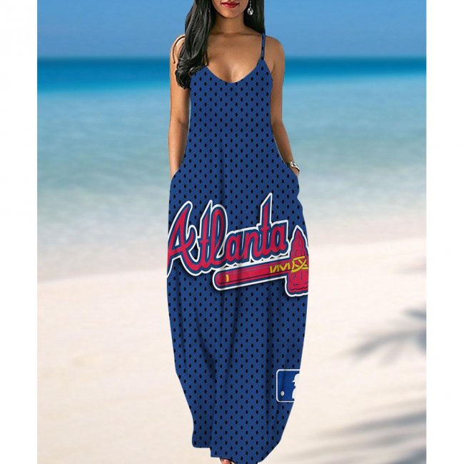 Atlanta Braves Printed Halter Dress