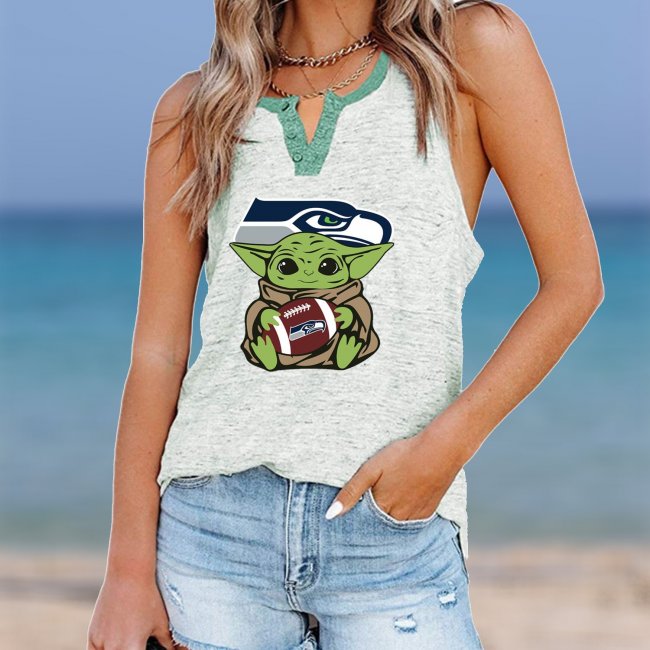 SEATTLE SEAHAWKS Should Support Yoda V- Neck Pocket Button Vests