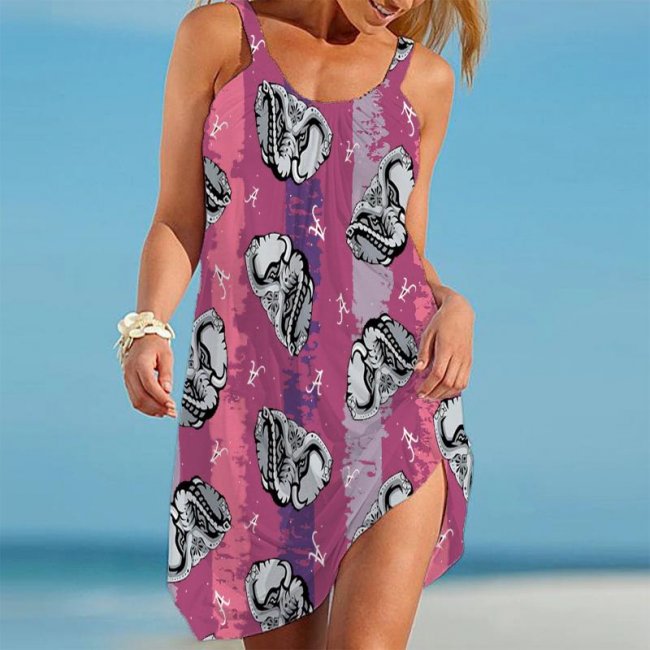 NCAAF Alabama Crimson Tide Loose Holiday Beach Dress